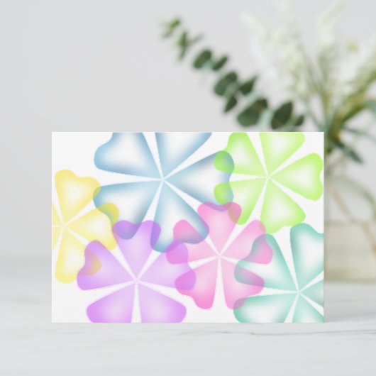 バルミツワー白熱［赤熱］光を放つ花数々の応答カード 出欠カード (スタンド正面)