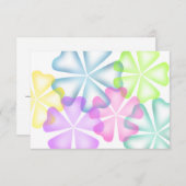 バルミツワー白熱［赤熱］光を放つ花数々の応答カード 出欠カード (正面/裏面)