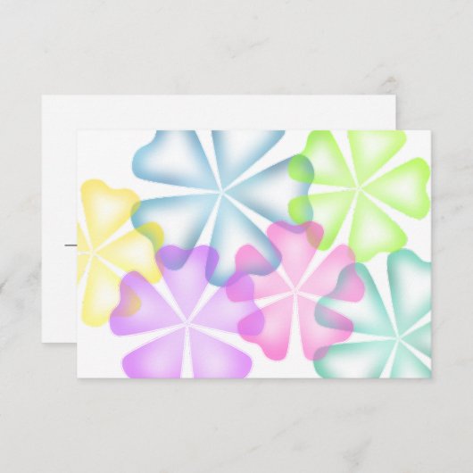 バルミツワー白熱［赤熱］光を放つ花数々の応答カード 出欠カード (正面/裏面)