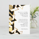 バルミツワー白黒スター・オブ・デイヴィッドon Any Color 招待状 (スタンド正面)