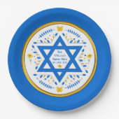 バルミツワー紙プレート。カスタマイズ ペーパープレート (正面)