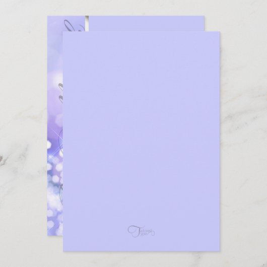 バルミツワー紫と青の輝き 招待状 (正面/裏面)