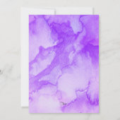 バルミツワー蝶の紫とピンク絵を描 招待状 (裏面)