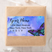 バルミツワー蝶の紫と青絵を描 ラベル (インサイチュ)