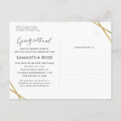 バルミツワー計画の変更モダン金ゴールドブラック 案内ポストカード (裏面)