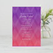 バルミツワー赤いダイヤモンドパターンInvを持つ任意の色 招待状 (スタンド正面)