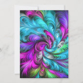 バルミツワー金ゴールドスターズカラフルパステルスケッチ 招待状 (裏面)