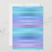 バルミツワー金ゴールドスターパープルターコイズストライプズ 招待状 (裏面)