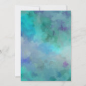 バルミツワー金ゴールドスター抽象デザインブルー 招待状 (裏面)