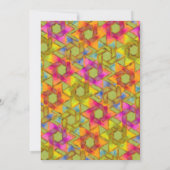 バルミツワー金ゴールドスター抽象芸術スターダマスク 招待状 (裏面)