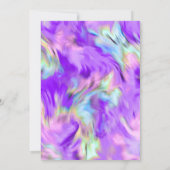 バルミツワー金ゴールドスター抽象芸術絞り染めパープル 招待状 (裏面)