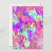 バルミツワー金ゴールドスター抽象芸術絞り染めピンク 招待状 (裏面)