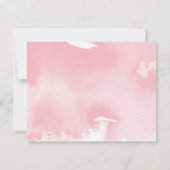 バルミツワー金ゴールドピンクの水の色は日付を保存 招待状 (裏面)