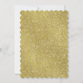 バルミツワー金ゴールド鱗片状金ゴールドグリッター 招待状 (裏面)