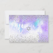 バルミツワー銀箔パープルウォーターカラーエントレア 出欠カード (裏面)