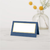 バルミツワー頭が切れるはっきりした型金ゴールドデニムブルーアクア プレイスカード (正面)