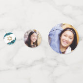 バルミツワー2フォトターコイズゲート金ゴールドスクリプト コンフェッティ (正面)