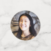 バルミツワー3フォトネイビーブルー金ゴールドグリッタースクリプト コンフェッティ (スモール正面)