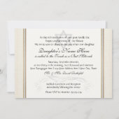 バルミツワー-エレガントフローラリーフダマスクバロック 招待状 (裏面)