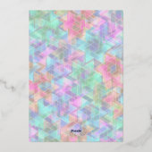 バルミツワー・パープルとピンクのデビッドパターン 箔招待状 (裏面)