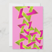 バルミツワー・ピンク・グリーン・スター・オブ・デイビッド・インビタット 招待状 (裏面)