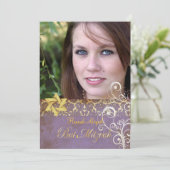 バルミツワー/ヴィンテージダマスク/渦/薄紫 招待状 (スタンド正面)