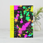 バルミツワー、Sweet sixteen、ネオン、カスタム招待 招待状 (スタンド正面)