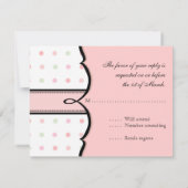 バルミツワーRSVPの応答-フランス人の弓点の渦巻 出欠カード (裏面)