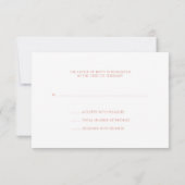 バルミツワーRSVPばら色の金ゴールドの生命の樹 出欠カード (裏面)