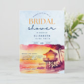 バルミー日 |トロピカルサンセットビーチブライダルシャワー 招待状 (スタンド正面)