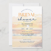 バルミー日 |トロピカルサンセットビーチブライダルシャワー 招待状 (正面)