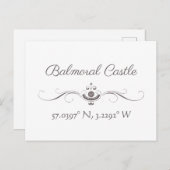 バルモラル城の緯度と経度はがき ポストカード (正面/裏面)