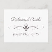 バルモラル城の緯度と経度はがき ポストカード (正面)