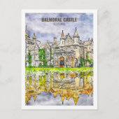 バルモラル城スコットランド旅行水の色のスケッチ ポストカード (正面)
