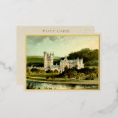 バルモラル城1897高解像度復元金ゴールド 箔招待状ポストカード (正面/裏面)