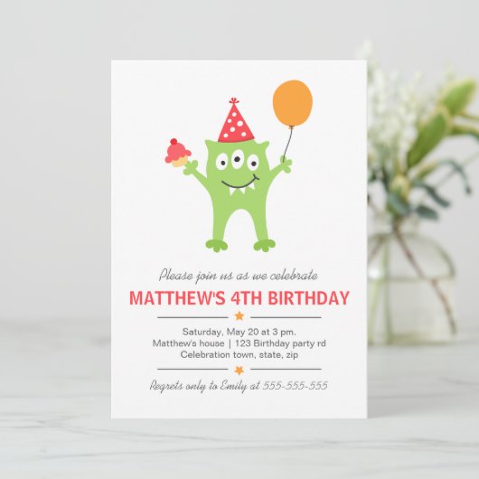 バルーおもしろいンとカップケーキの誕生日の怪物 招待状 (スタンド正面)