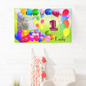 バルーパーソナライズされたンデザイン誕生日おめでとう 横断幕 (インサイチュ)