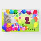バルーパーソナライズされたンデザイン誕生日おめでとう 横断幕 (横)