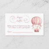 バルーンおむつラッフルの甘いピンクのバニー エンクロージャーカード (正面)