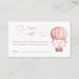 バルーンおむつラッフルの甘いピンクのバニー エンクロージャーカード