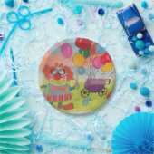 バルーンおもしろい付きピエロ ペーパープレート (パーティー)