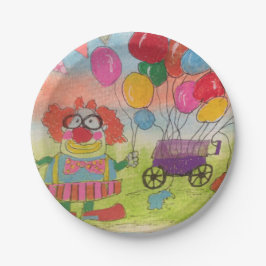 バルーンおもしろい付きピエロ ペーパープレート