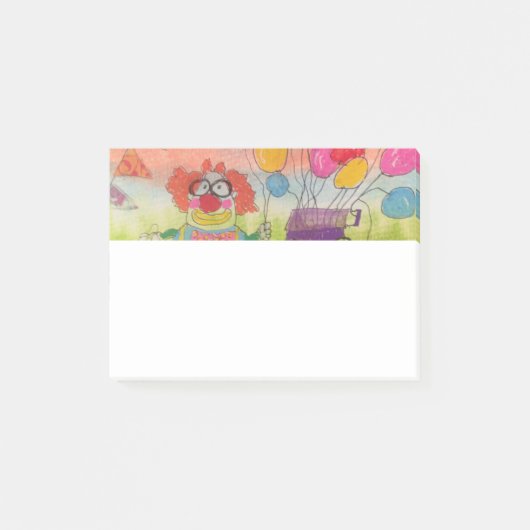 バルーンおもしろい付きピエロ ポストイット (正面)