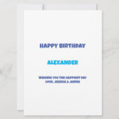 バルーンおよび紙吹雪誕生日カード カード (裏面)