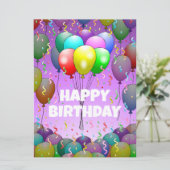 バルーンおよび紙吹雪誕生日カード カード (スタンド正面)