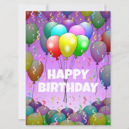 バルーンおよび紙吹雪誕生日カード カード