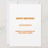 バルーンおよび紙吹雪誕生日カード カード (裏面)