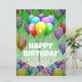 バルーンおよび紙吹雪誕生日カード カード (スタンド正面)