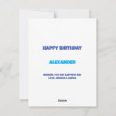 バルーンおよび紙吹雪誕生日カード シーズンカード (裏面)