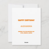 バルーンおよび紙吹雪誕生日カード シーズンカード (裏面)